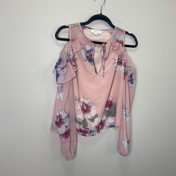 Yumi Kim XS Stella Cold Shoulder Pink Blouse REG. $135 (r1) - Picture 10 of 11